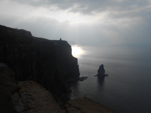 At The Cliffs of Moher (absolutely beautiful)